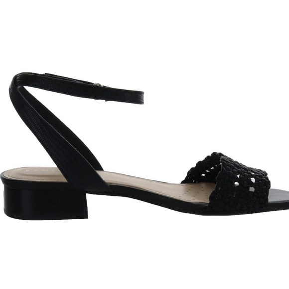 Evolve by Easy Spirit Womens Ingrid 2 Black Woven Heel Sandals Shoes NWT - Picture 2 of 6